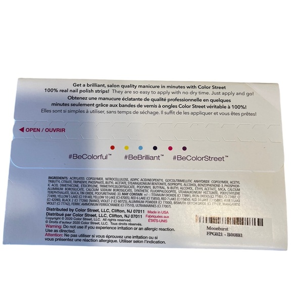 Color Street Pedicure Nail Polish Strips Moonburst. Brand new in sealed pkg. - Picture 4 of 4